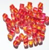 50 6x6mm Crystal, Orange, & Cherry Cube Beads